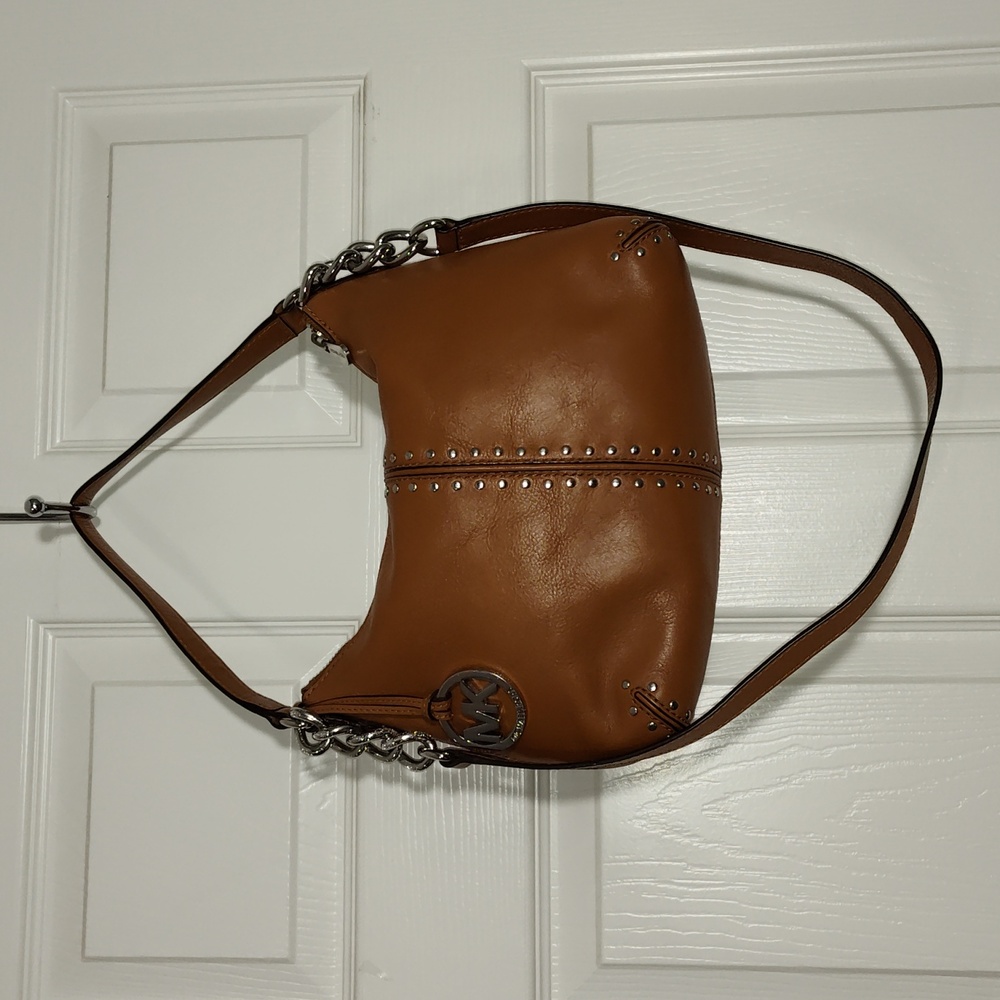 Michael Kors Satchel Tan with silver studs